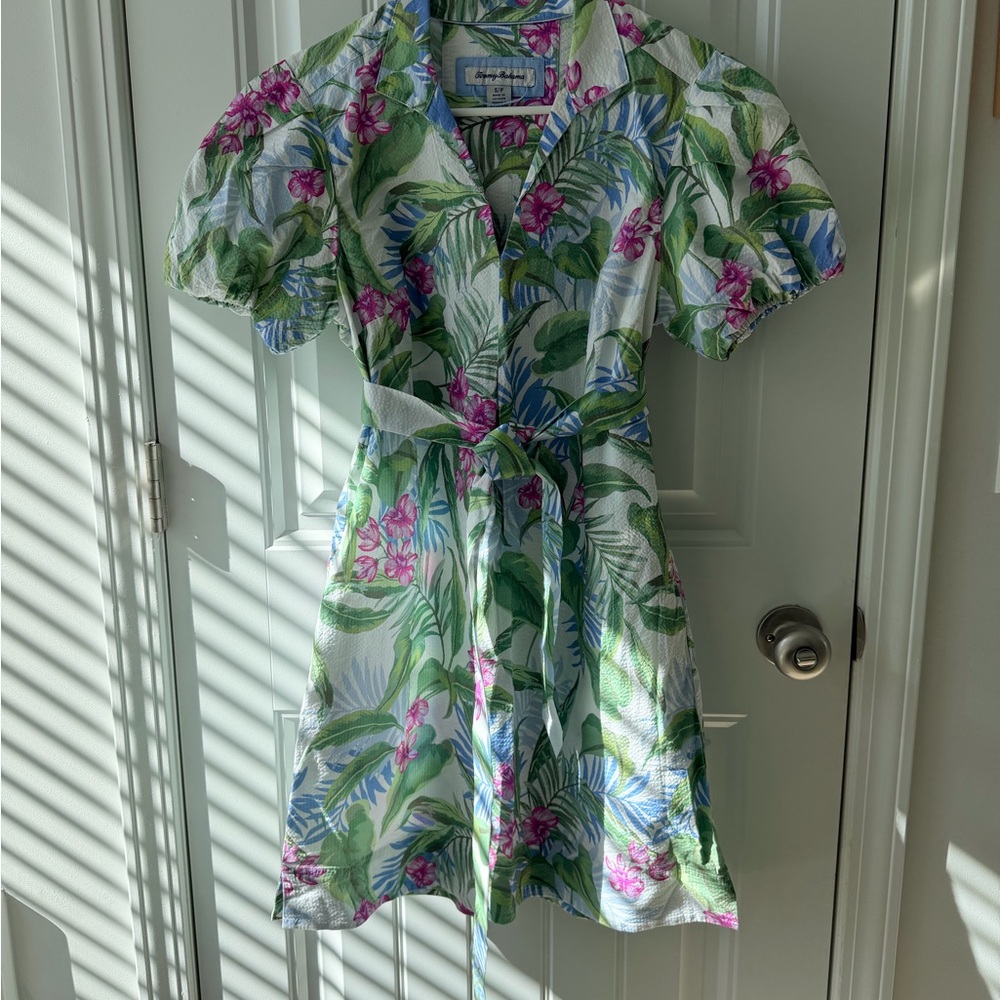 Tommy Bahama Tropical Floral Dress - Magenta, Green, Blue